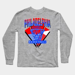 Philadelphia Basketball 90s Throwback Long Sleeve T-Shirt